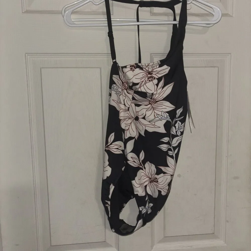 Sanctuary Women's Dark Floral Night In The Jungle One Piece Swimsuit Size S